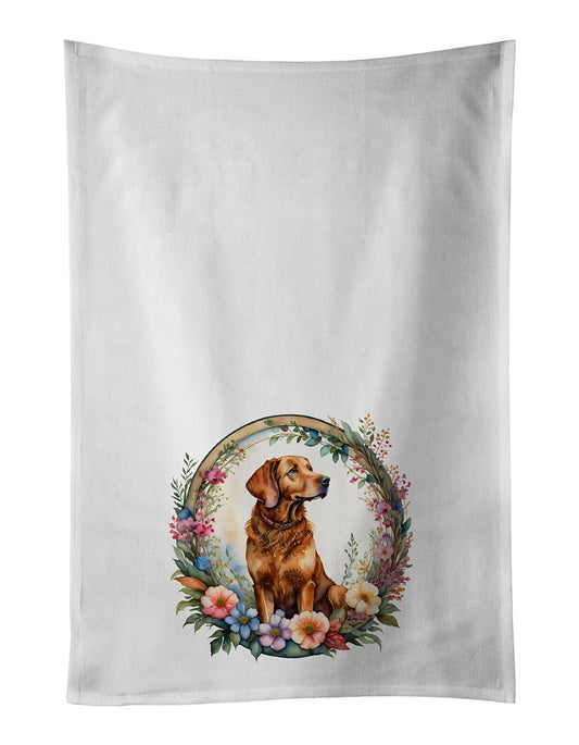 Buy this Chesapeake Bay Retriever and Flowers Kitchen Towel Set of 2