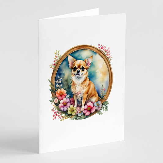 Buy this Chihuahua and Flowers Greeting Cards and Envelopes Pack of 8