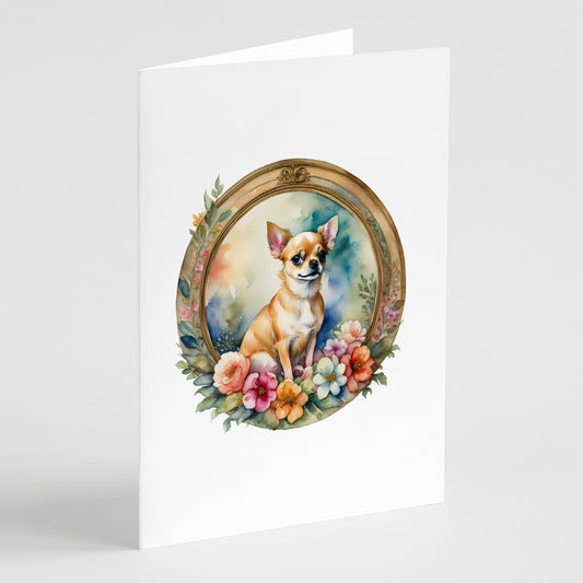 Buy this Chihuahua and Flowers Greeting Cards and Envelopes Pack of 8