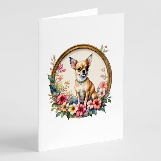 Buy this Chihuahua and Flowers Greeting Cards and Envelopes Pack of 8