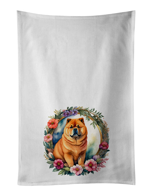 Buy this Chow Chow and Flowers Kitchen Towel Set of 2