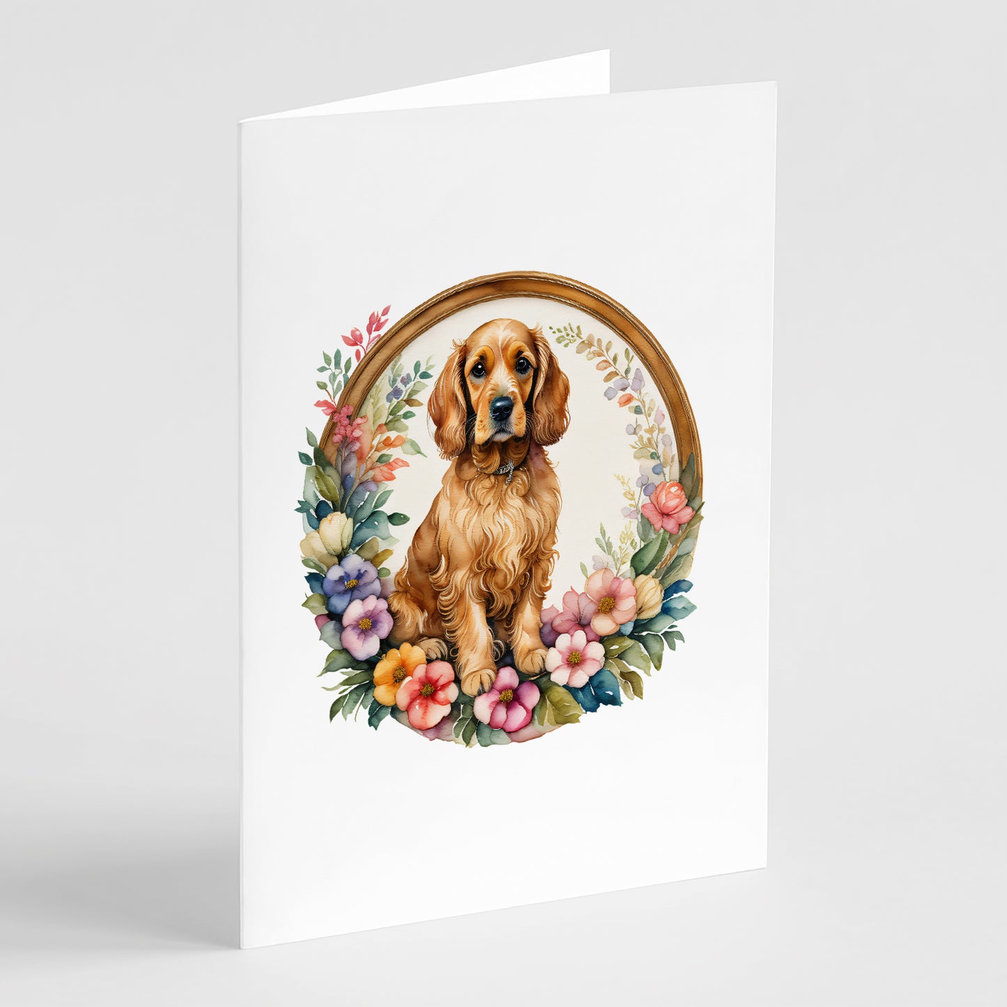 Buy this Cocker Spaniel and Flowers Greeting Cards and Envelopes Pack of 8