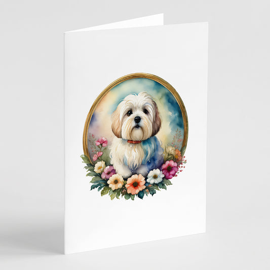 Buy this Coton De Tulear and Flowers Greeting Cards and Envelopes Pack of 8