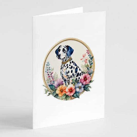 Buy this Dalmatian and Flowers Greeting Cards and Envelopes Pack of 8