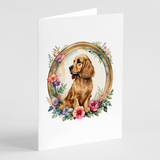 Buy this English Cocker Spaniel and Flowers Greeting Cards and Envelopes Pack of 8