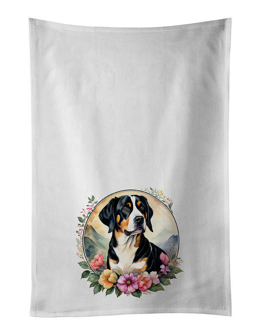 Buy this Entlebucher Mountain Dog and Flowers Kitchen Towel Set of 2