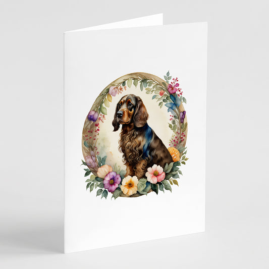 Buy this Field Spaniel and Flowers Greeting Cards and Envelopes Pack of 8