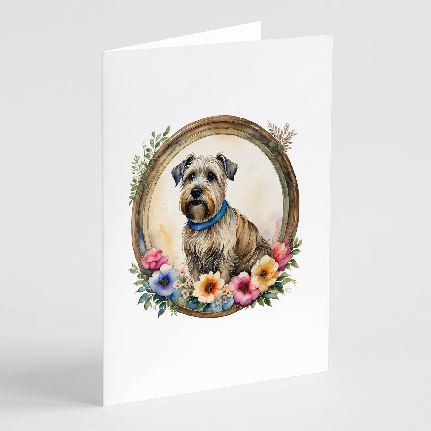 Buy this Glen of Imaal Terrier and Flowers Greeting Cards and Envelopes Pack of 8
