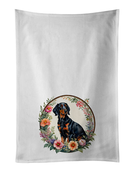 Buy this Gordon Setter and Flowers Kitchen Towel Set of 2