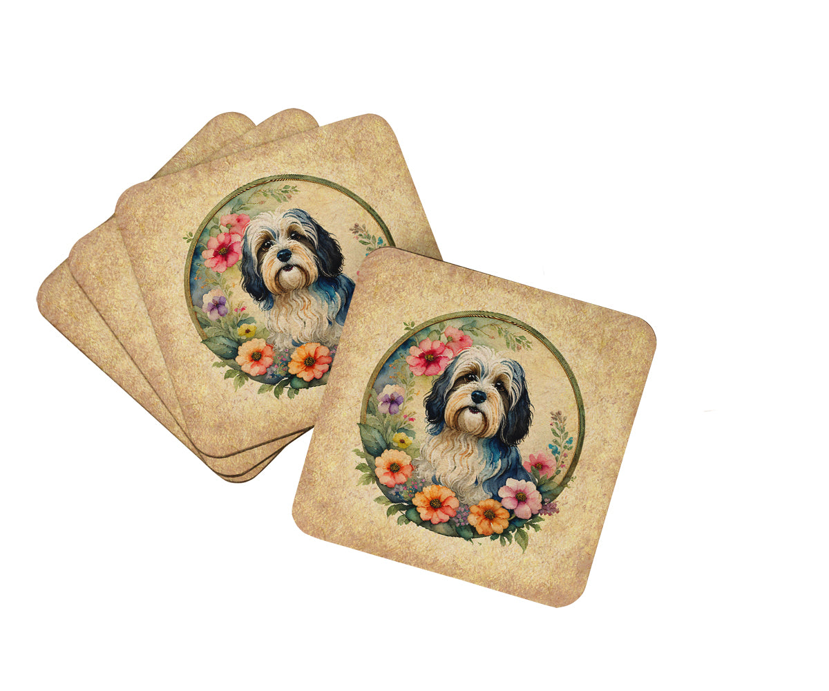 Buy this Havanese and Flowers Foam Coasters