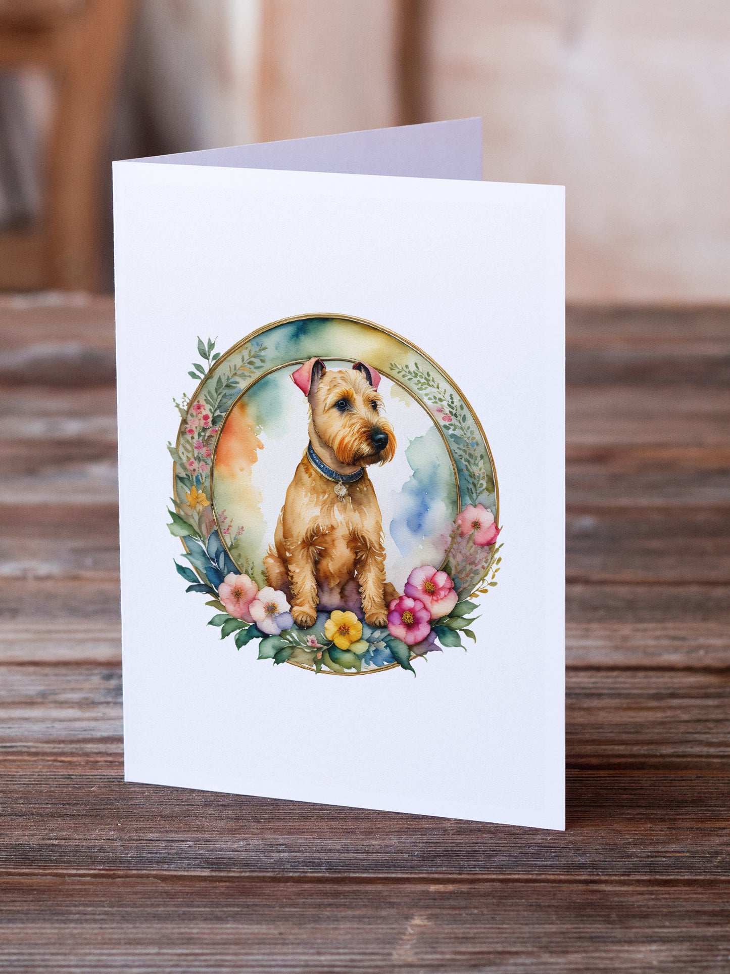 Lakeland Terrier and Flowers Greeting Cards and Envelopes Pack of 8