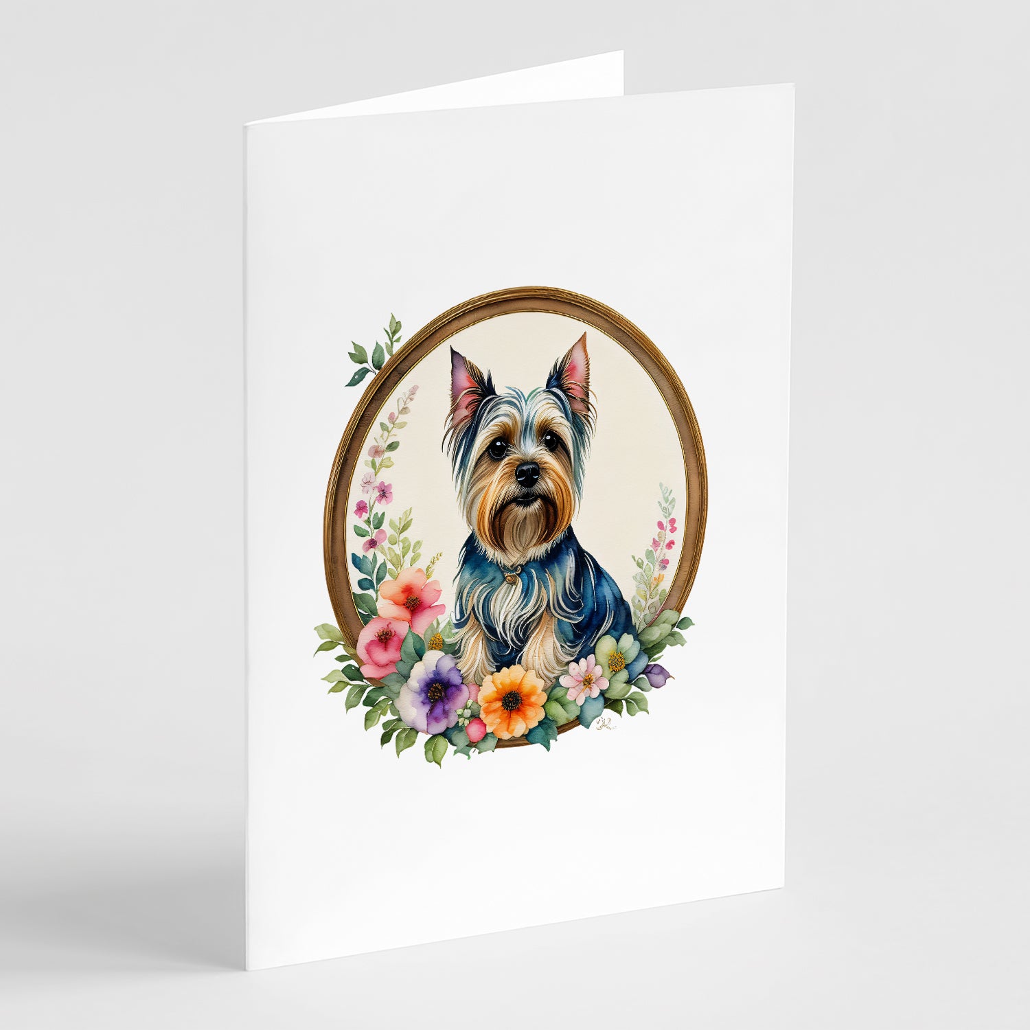 Buy this Silky Terrier and Flowers Greeting Cards and Envelopes Pack of 8