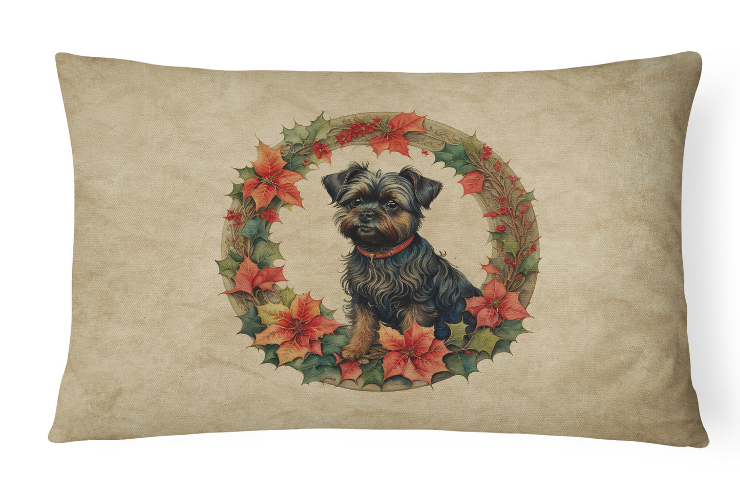 Buy this Affenpinscher Christmas Flowers Throw Pillow