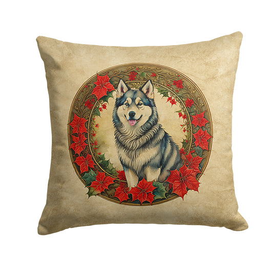 Buy this Alaskan Malamute Christmas Flowers Throw Pillow