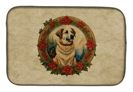 Buy this Anatolian Shepherd Dog Christmas Flowers Dish Drying Mat