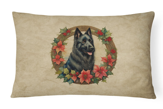 Buy this Belgian Sheepdog Christmas Flowers Throw Pillow