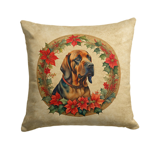 Buy this Bloodhound Christmas Flowers Throw Pillow