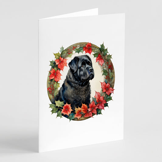 Buy this Bouvier des Flandres Christmas Flowers Greeting Cards Pack of 8