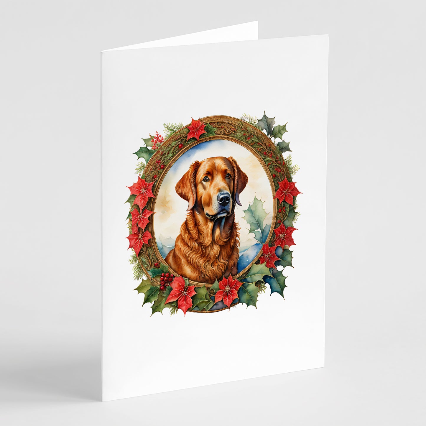 Buy this Chesapeake Bay Retriever Christmas Flowers Greeting Cards Pack of 8