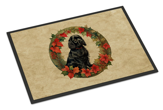 Buy this Cocker Spaniel Christmas Flowers Doormat