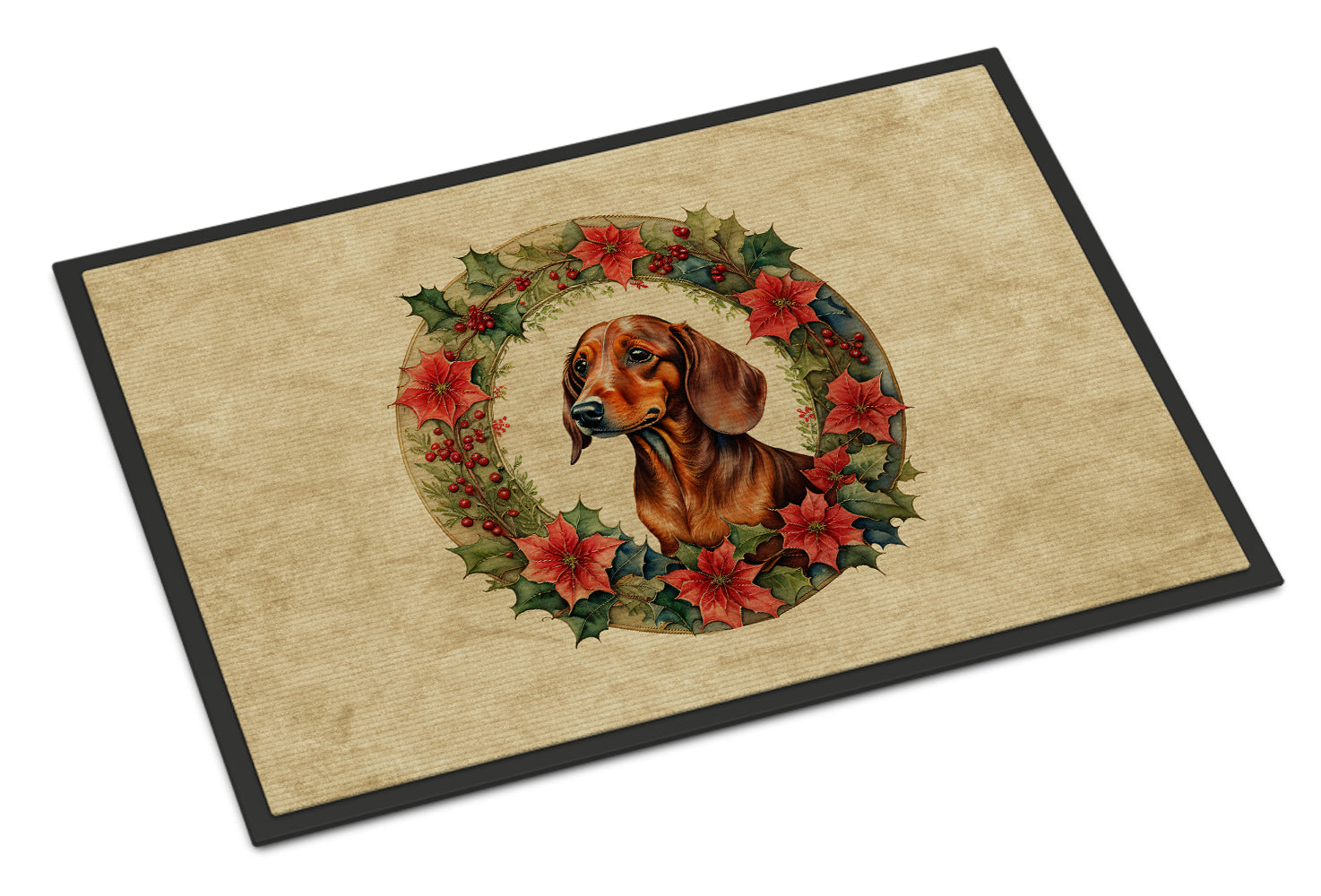 Buy this Dachshund Christmas Flowers Doormat