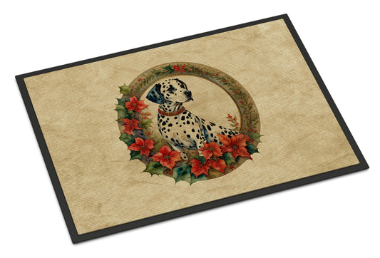 Buy this Dalmatian Christmas Flowers Doormat