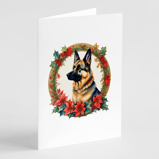 Buy this German Shepherd Christmas Flowers Greeting Cards Pack of 8