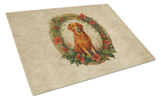 Buy this Nova Scotia Duck Tolling Retriever Christmas Flowers Glass Cutting Board