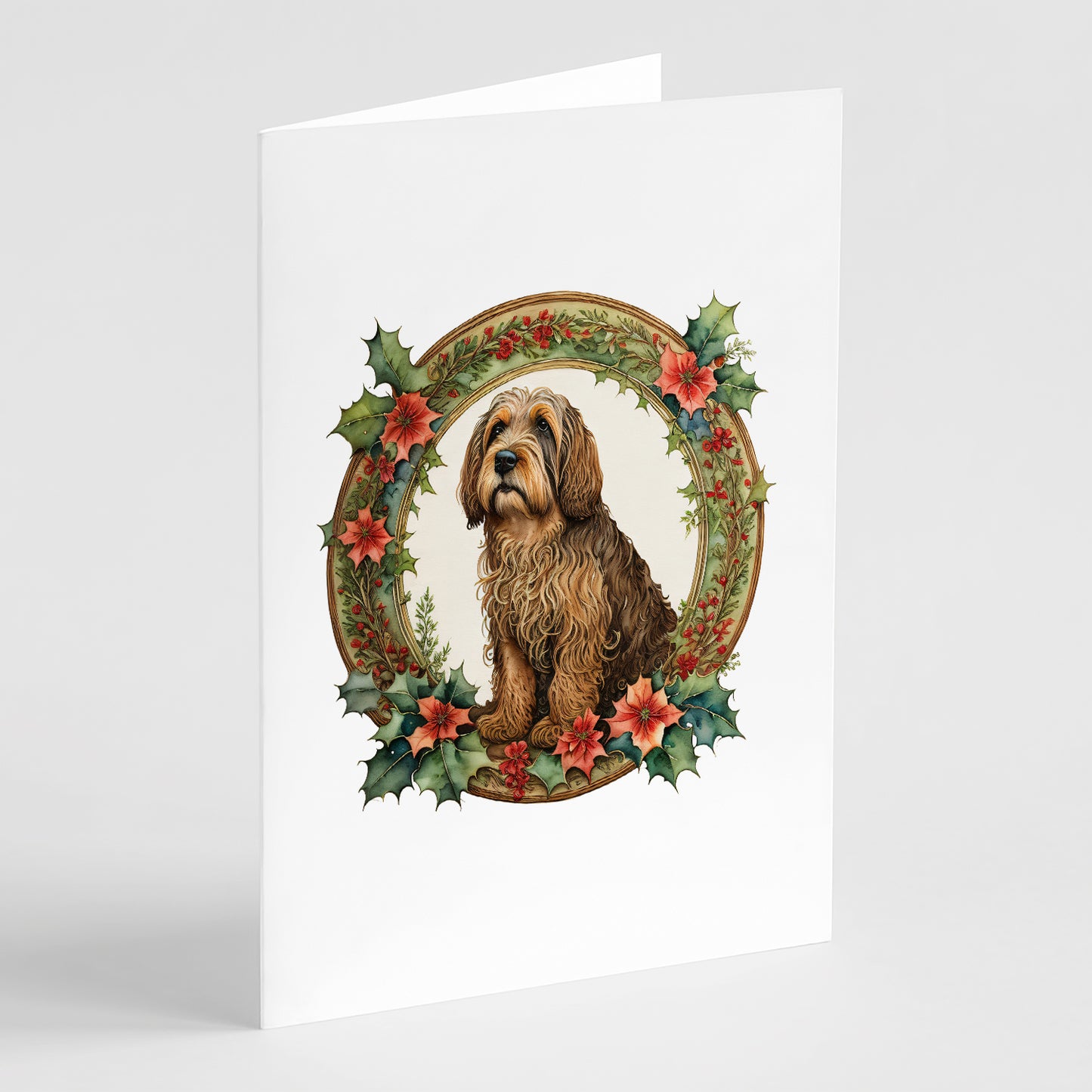 Buy this Otterhound Christmas Flowers Greeting Cards Pack of 8