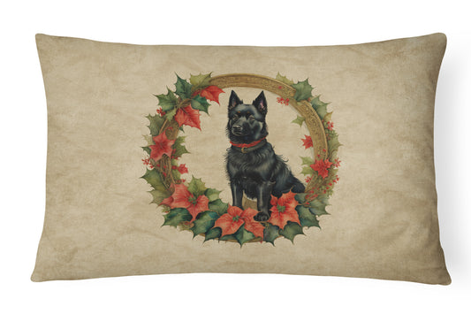 Buy this Schipperke Christmas Flowers Throw Pillow