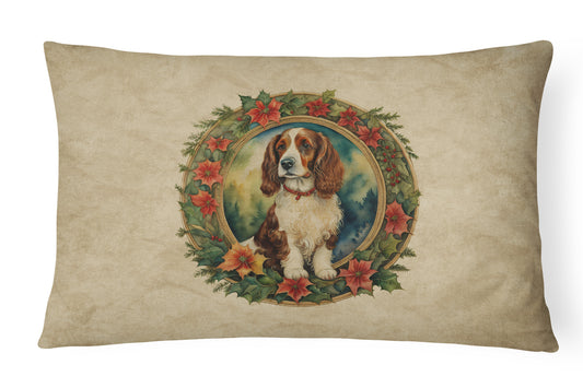 Buy this Welsh Springer Spaniel Christmas Flowers Throw Pillow