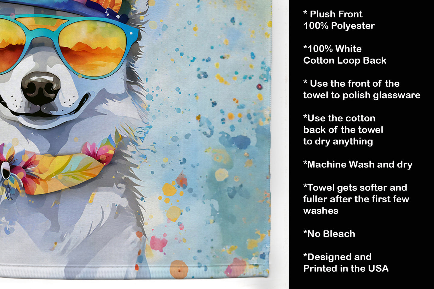 Alaskan Klee Kai Hippie Dawg Kitchen Towel