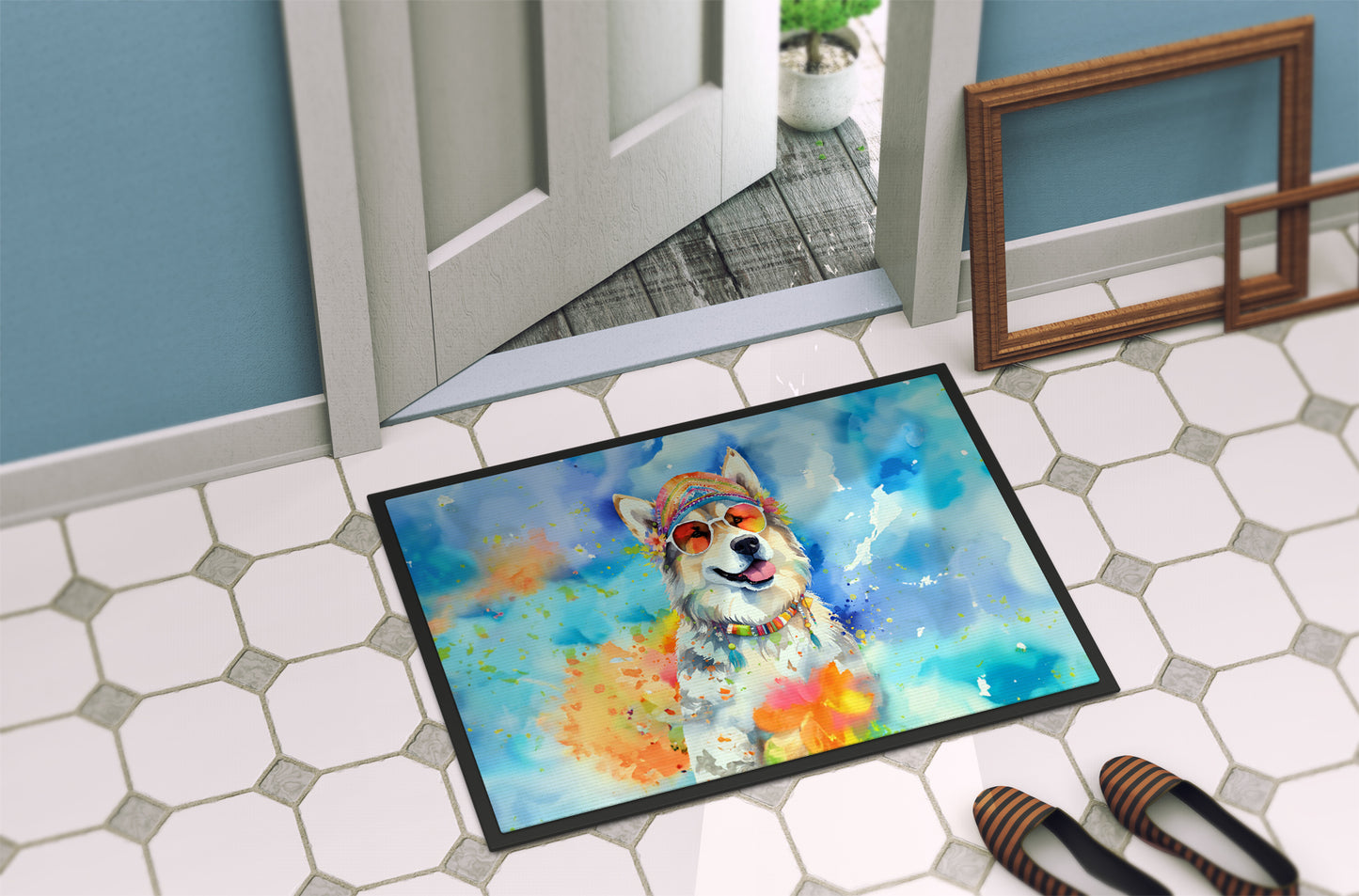 Alaskan Malamute Hippie Dawg Doormat