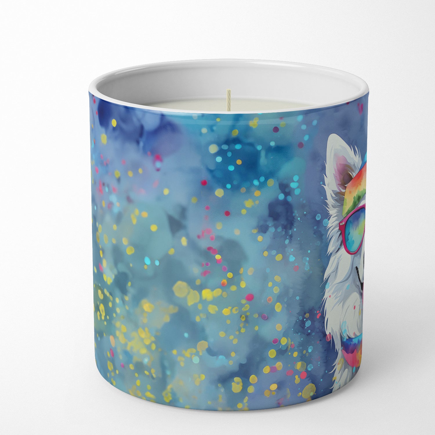 Buy this American Eskimo Hippie Dawg Decorative Soy Candle