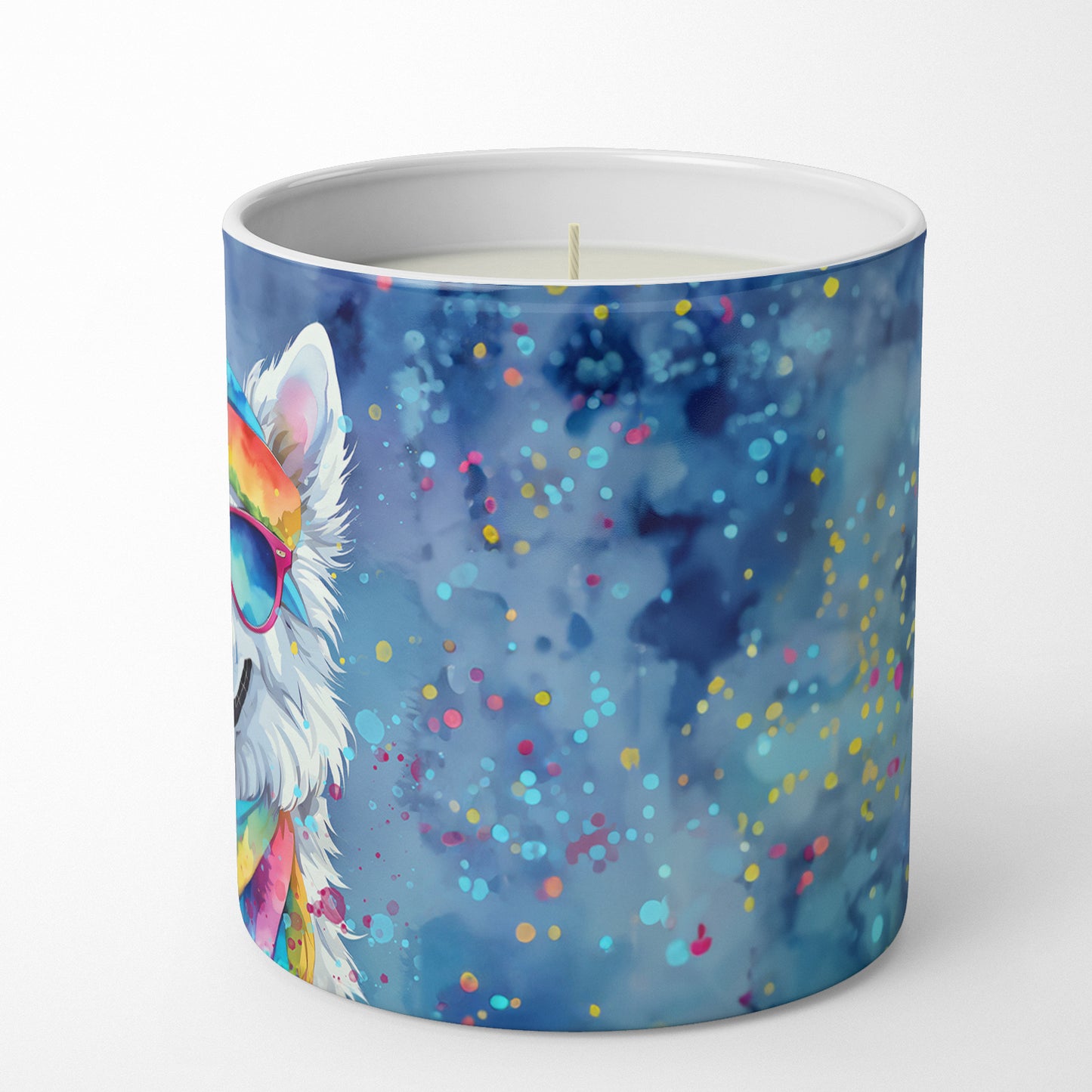 American Eskimo Hippie Dawg Decorative Soy Candle