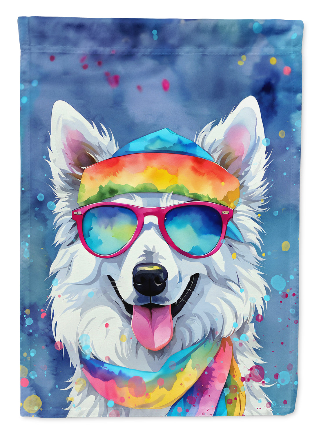 Buy this American Eskimo Hippie Dawg House Flag