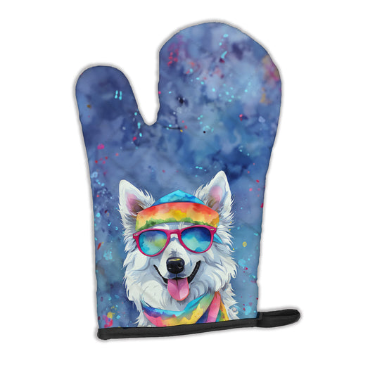 Buy this American Eskimo Hippie Dawg Oven Mitt