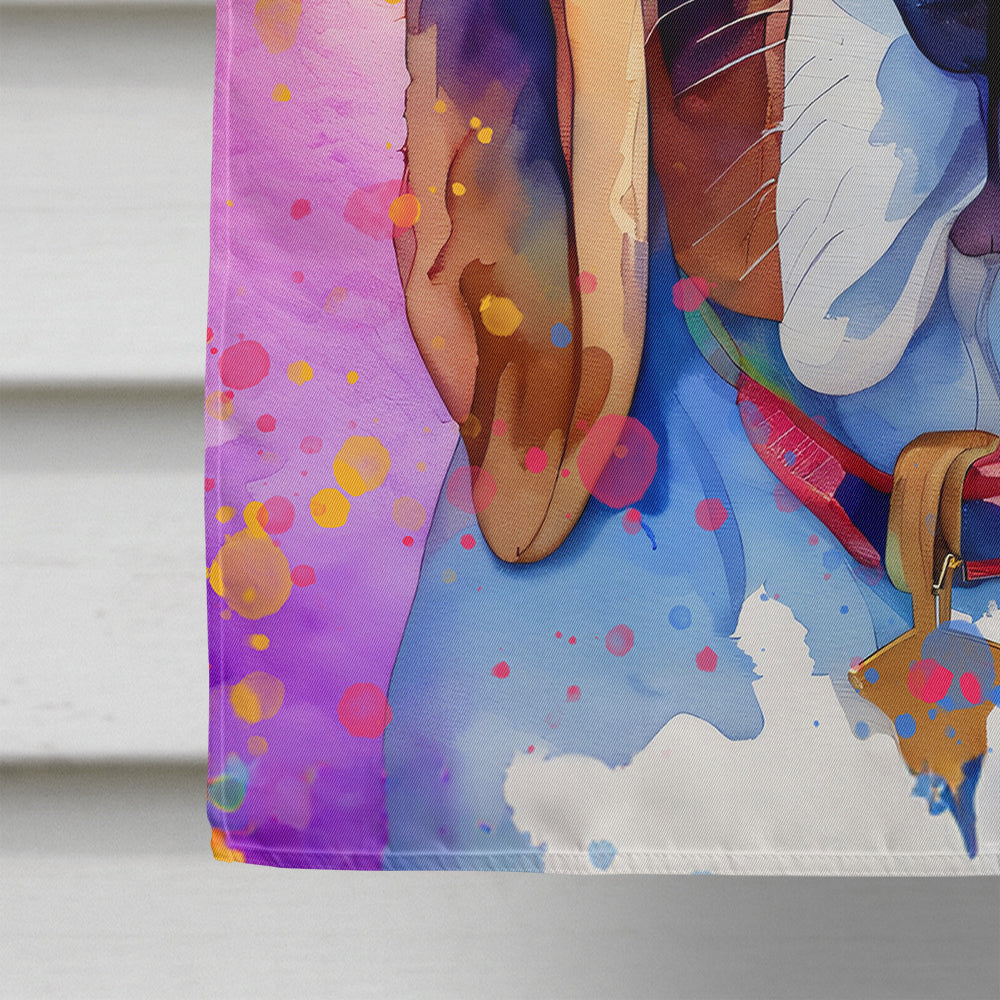 Basset Hound Hippie Dawg House Flag