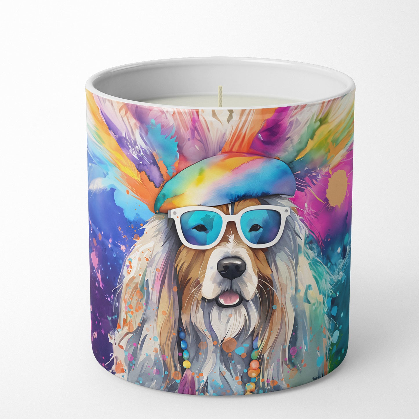 Bearded Collie Hippie Dawg Decorative Soy Candle