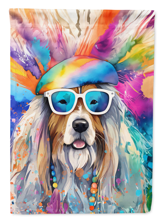 Buy this Bearded Collie Hippie Dawg Garden Flag