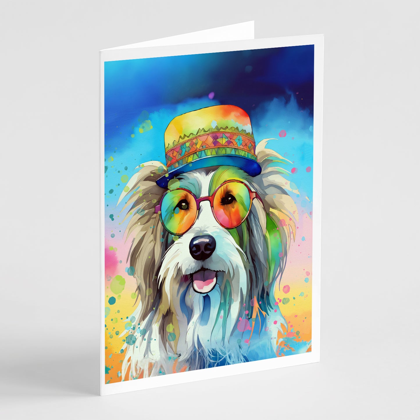 Buy this Bearded Collie Hippie Dawg Greeting Cards Pack of 8