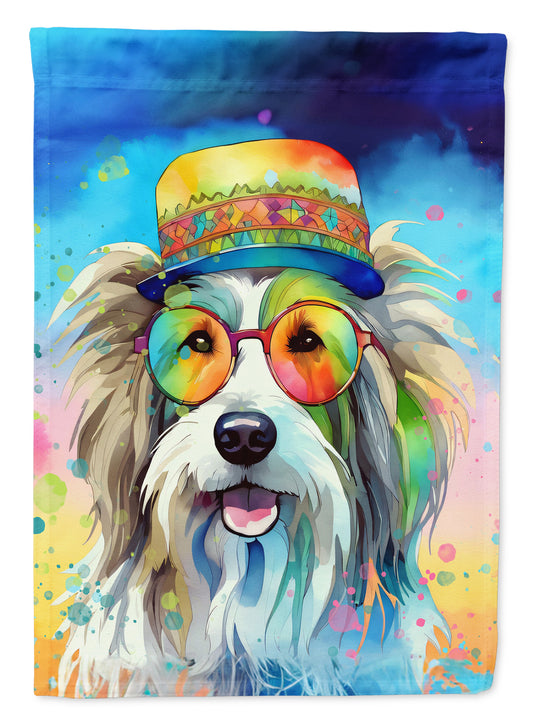 Buy this Bearded Collie Hippie Dawg Garden Flag