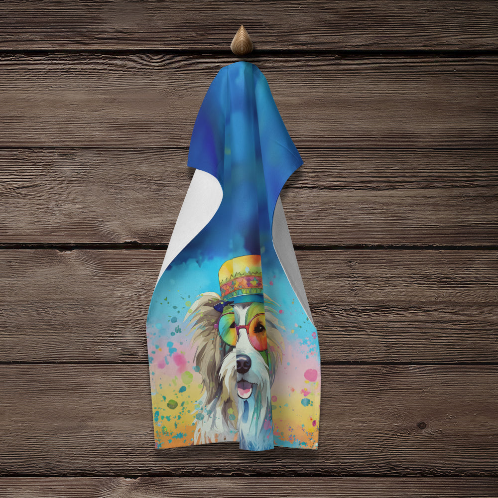 Bearded Collie Hippie Dawg Kitchen Towel