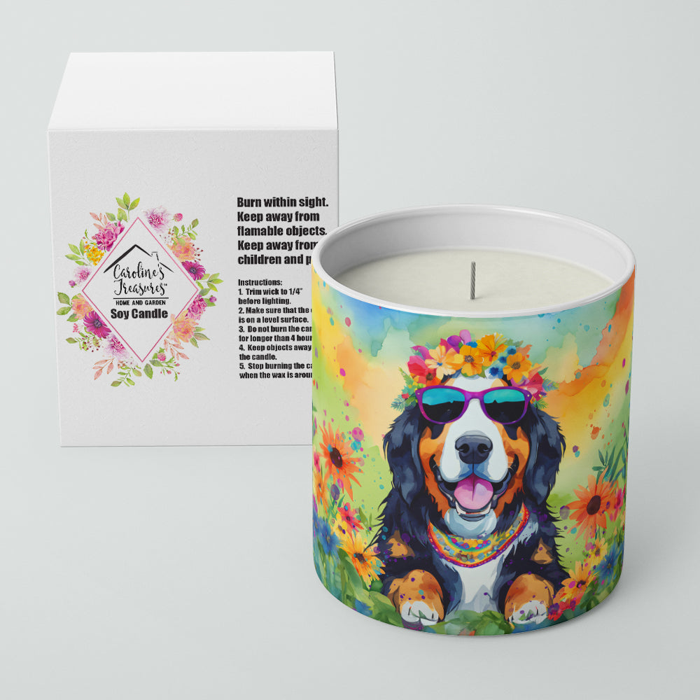 Bernese Mountain Dog Hippie Dawg Decorative Soy Candle