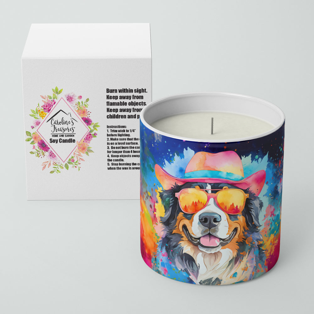 Bernese Mountain Dog Hippie Dawg Decorative Soy Candle