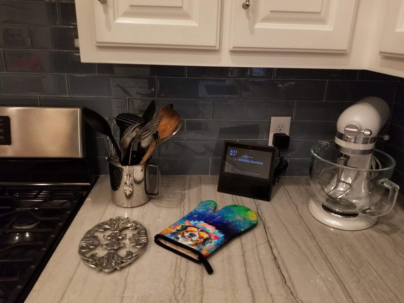 Bernese Mountain Dog Hippie Dawg Oven Mitt