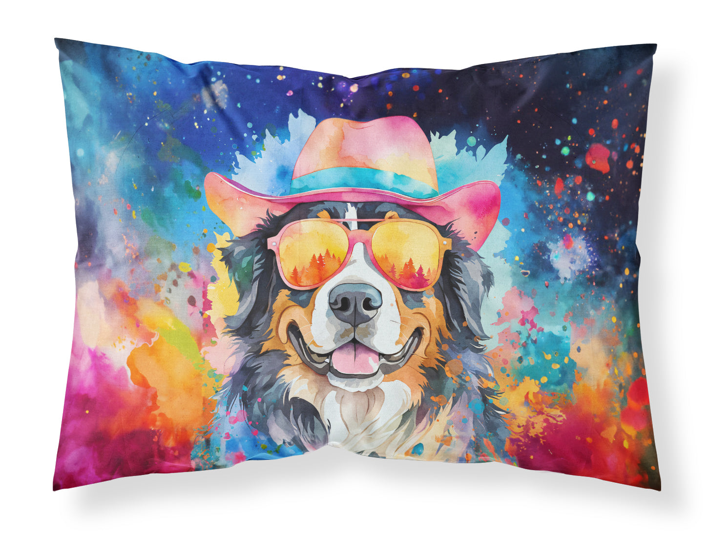 Buy this Bernese Mountain Dog Hippie Dawg Standard Pillowcase