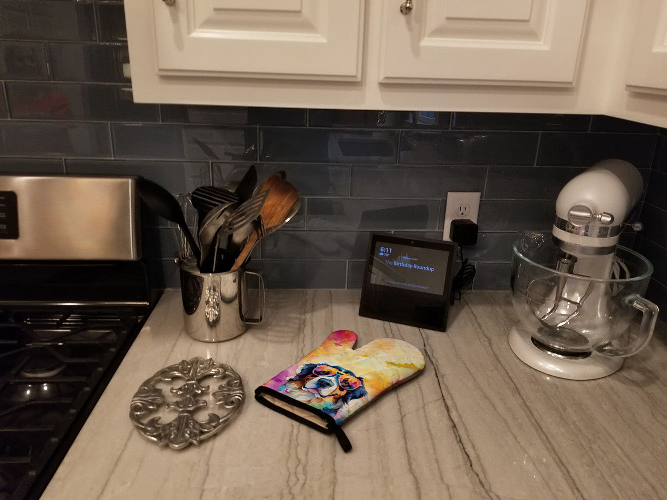 Bernese Mountain Dog Hippie Dawg Oven Mitt