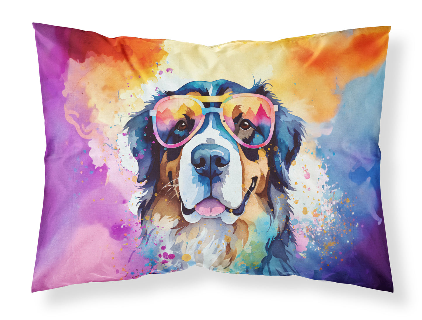 Buy this Bernese Mountain Dog Hippie Dawg Standard Pillowcase