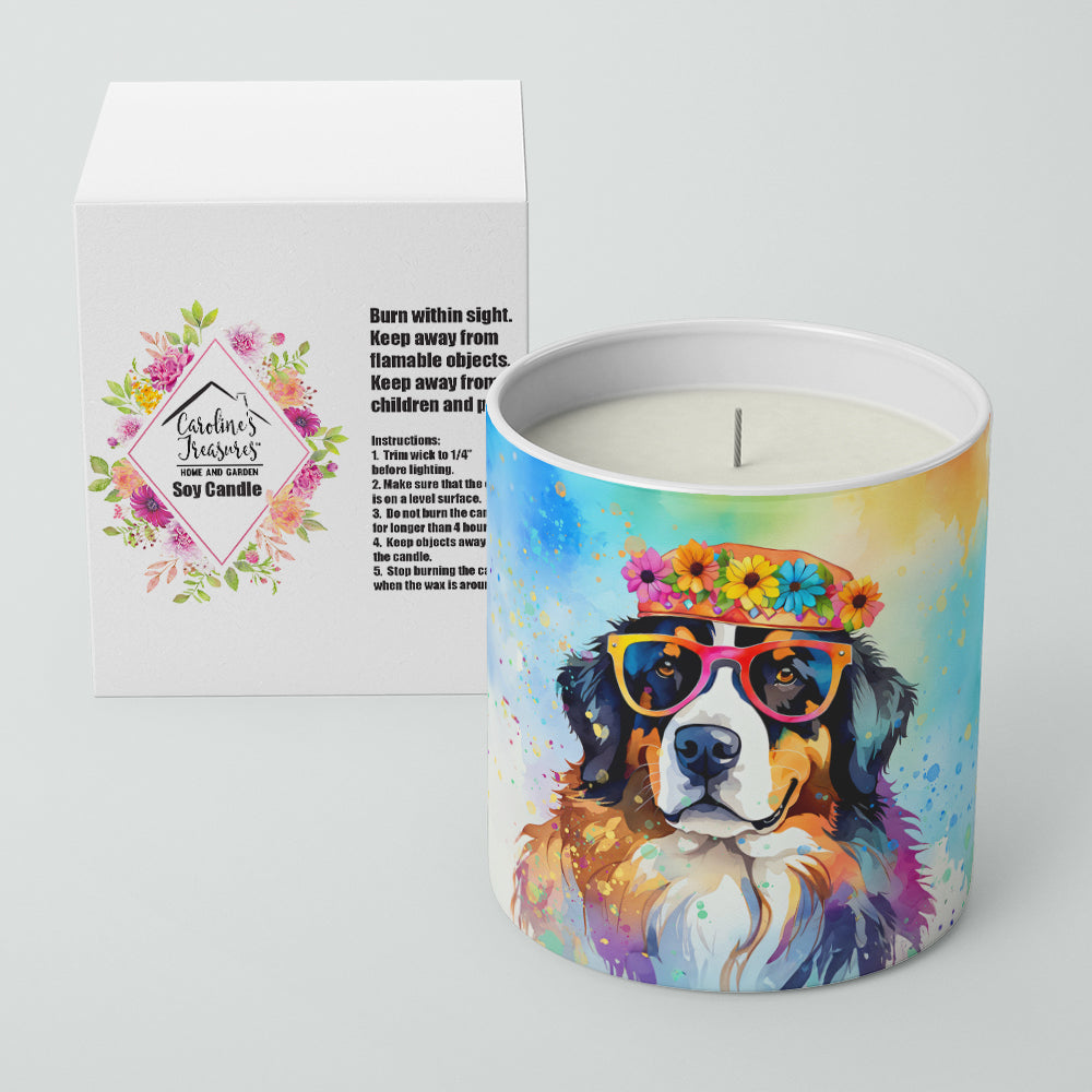 Bernese Mountain Dog Hippie Dawg Decorative Soy Candle